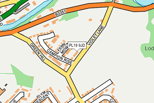 PL19 9JD map - OS OpenMap – Local (Ordnance Survey)