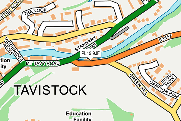 PL19 9JF map - OS OpenMap – Local (Ordnance Survey)