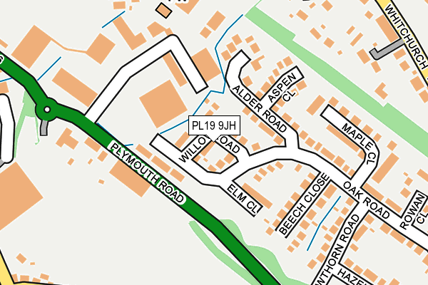 PL19 9JH map - OS OpenMap – Local (Ordnance Survey)
