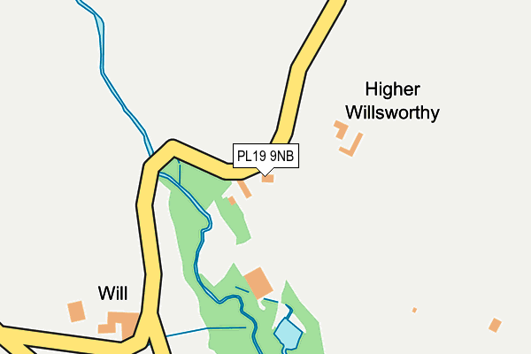 PL19 9NB map - OS OpenMap – Local (Ordnance Survey)