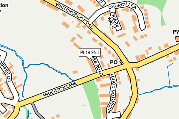 PL19 9NJ map - OS OpenMap – Local (Ordnance Survey)