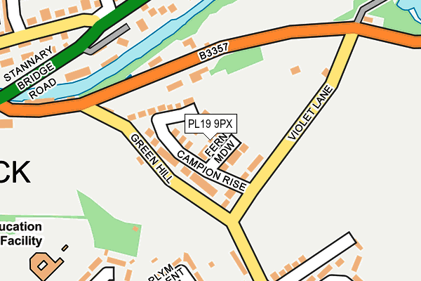 PL19 9PX map - OS OpenMap – Local (Ordnance Survey)