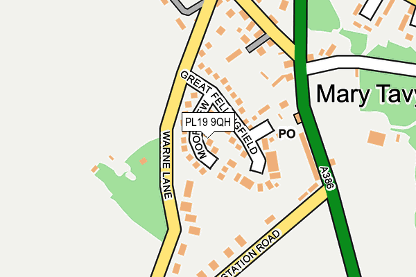 PL19 9QH map - OS OpenMap – Local (Ordnance Survey)