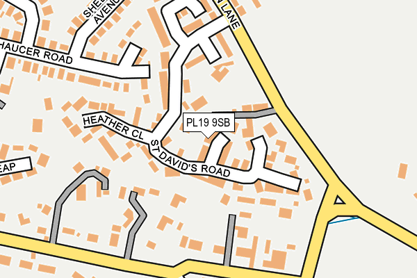 PL19 9SB map - OS OpenMap – Local (Ordnance Survey)