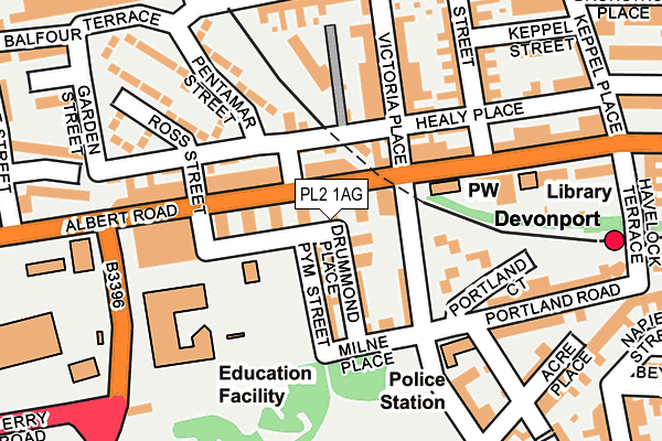 PL2 1AG map - OS OpenMap – Local (Ordnance Survey)