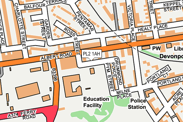 PL2 1AH map - OS OpenMap – Local (Ordnance Survey)