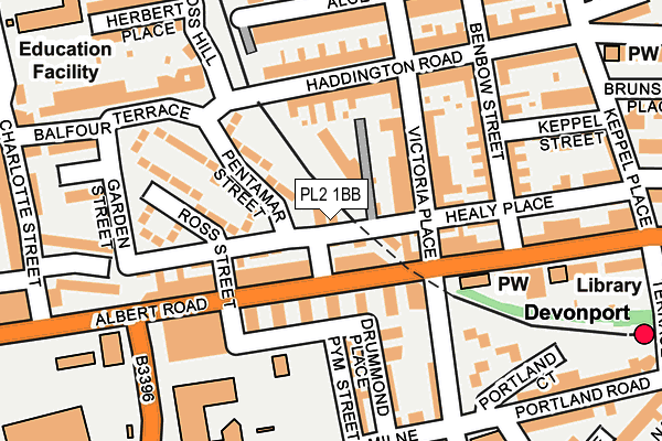 PL2 1BB map - OS OpenMap – Local (Ordnance Survey)