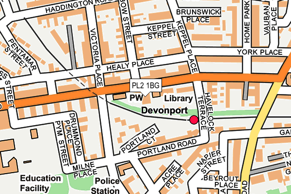 PL2 1BG map - OS OpenMap – Local (Ordnance Survey)