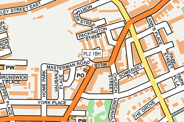 PL2 1BH map - OS OpenMap – Local (Ordnance Survey)