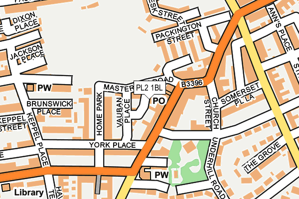 PL2 1BL map - OS OpenMap – Local (Ordnance Survey)
