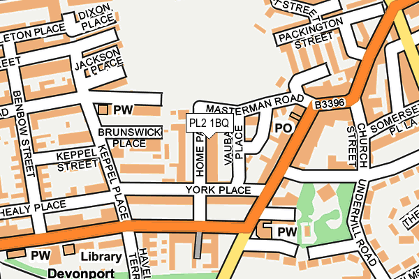 PL2 1BQ map - OS OpenMap – Local (Ordnance Survey)
