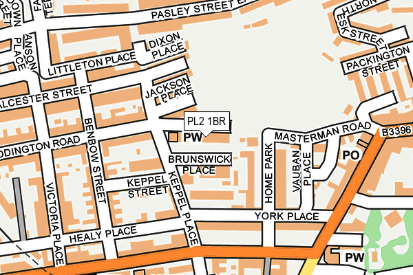 PL2 1BR map - OS OpenMap – Local (Ordnance Survey)