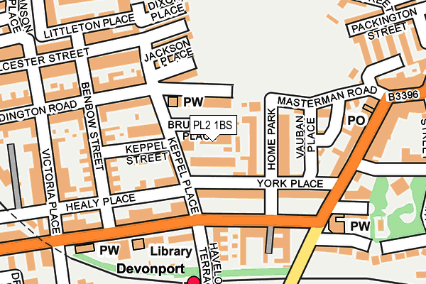 PL2 1BS map - OS OpenMap – Local (Ordnance Survey)