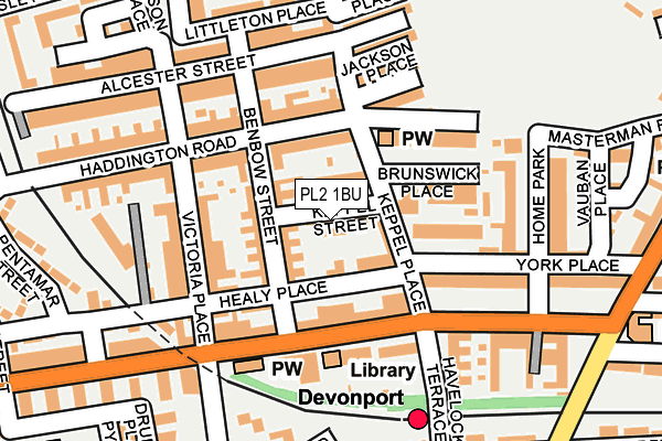 PL2 1BU map - OS OpenMap – Local (Ordnance Survey)