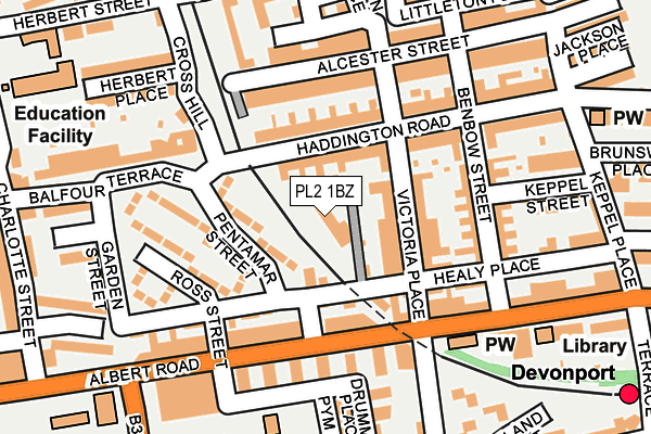 PL2 1BZ map - OS OpenMap – Local (Ordnance Survey)