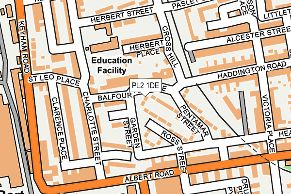 PL2 1DE map - OS OpenMap – Local (Ordnance Survey)