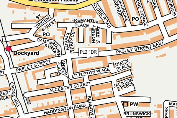 PL2 1DR map - OS OpenMap – Local (Ordnance Survey)