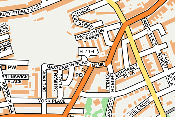 PL2 1EL map - OS OpenMap – Local (Ordnance Survey)