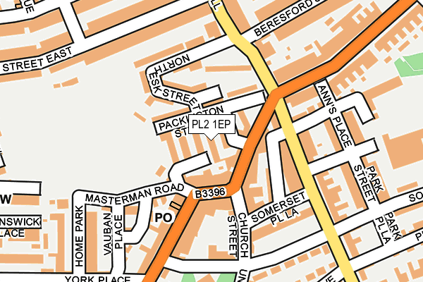 PL2 1EP map - OS OpenMap – Local (Ordnance Survey)