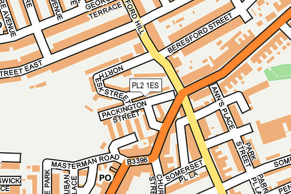 PL2 1ES map - OS OpenMap – Local (Ordnance Survey)