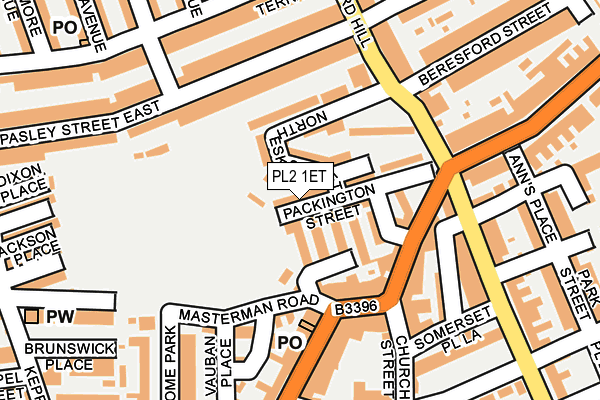 PL2 1ET map - OS OpenMap – Local (Ordnance Survey)