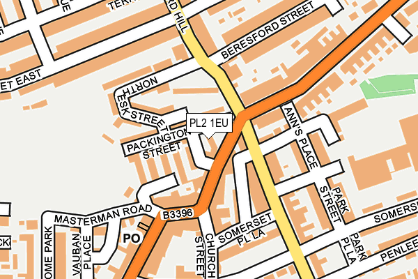 PL2 1EU map - OS OpenMap – Local (Ordnance Survey)