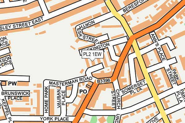 PL2 1EW map - OS OpenMap – Local (Ordnance Survey)