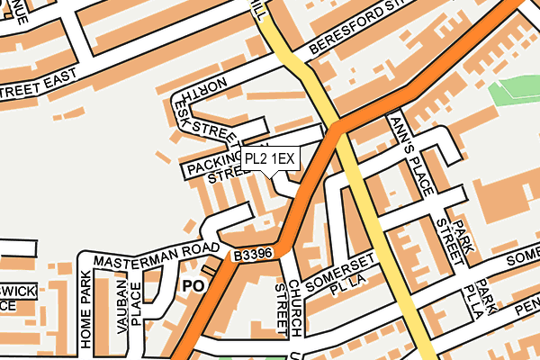 PL2 1EX map - OS OpenMap – Local (Ordnance Survey)