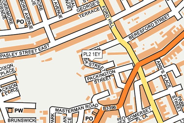PL2 1EY map - OS OpenMap – Local (Ordnance Survey)