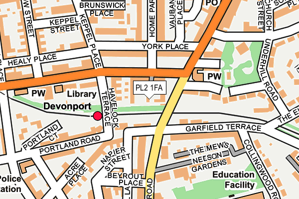 PL2 1FA map - OS OpenMap – Local (Ordnance Survey)