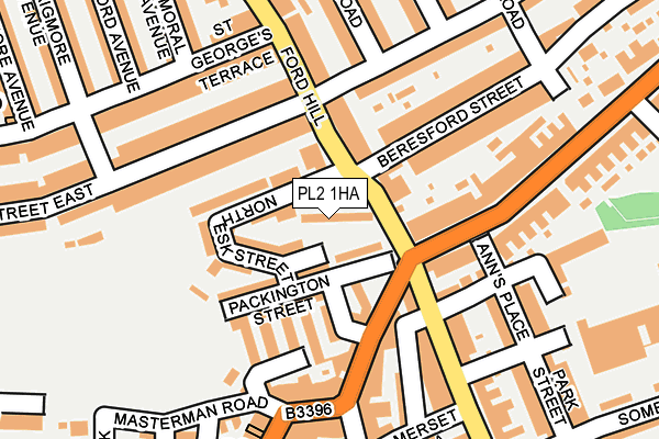 PL2 1HA map - OS OpenMap – Local (Ordnance Survey)