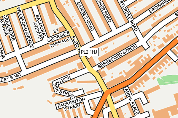 PL2 1HJ map - OS OpenMap – Local (Ordnance Survey)