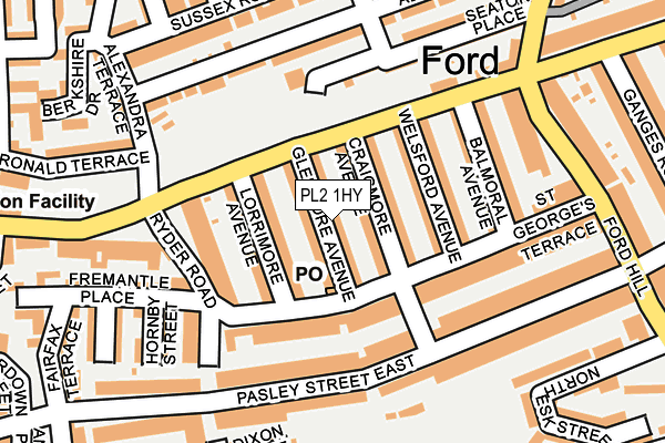 PL2 1HY map - OS OpenMap – Local (Ordnance Survey)