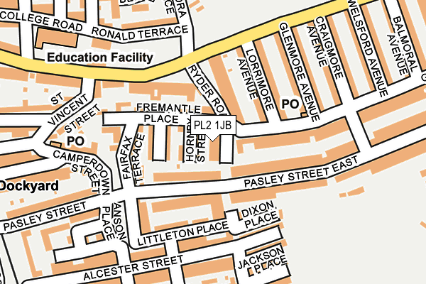 PL2 1JB map - OS OpenMap – Local (Ordnance Survey)