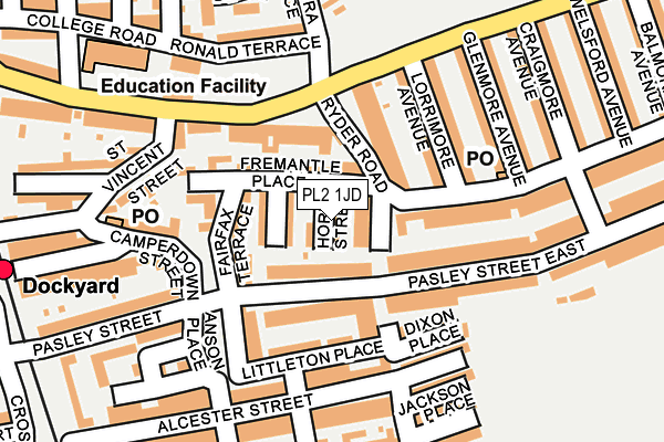 PL2 1JD map - OS OpenMap – Local (Ordnance Survey)