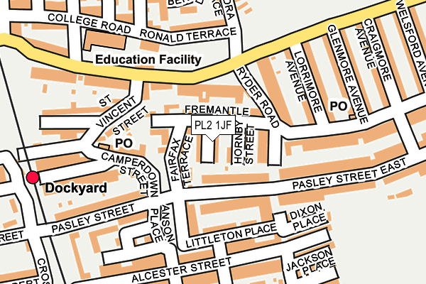 PL2 1JF map - OS OpenMap – Local (Ordnance Survey)