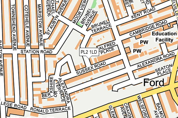 PL2 1LD map - OS OpenMap – Local (Ordnance Survey)