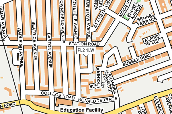 PL2 1LW map - OS OpenMap – Local (Ordnance Survey)