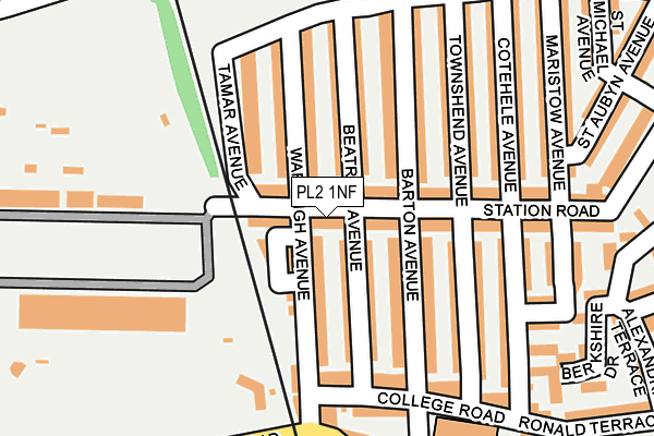 PL2 1NF map - OS OpenMap – Local (Ordnance Survey)
