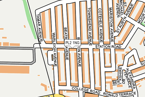PL2 1NG map - OS OpenMap – Local (Ordnance Survey)