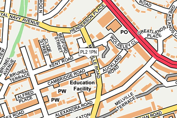 PL2 1PN map - OS OpenMap – Local (Ordnance Survey)
