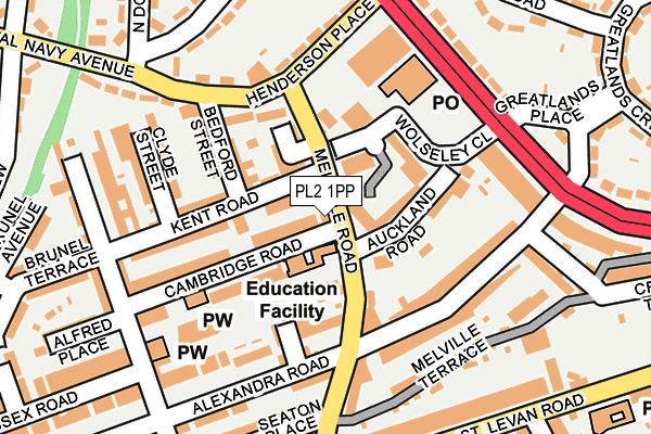PL2 1PP map - OS OpenMap – Local (Ordnance Survey)