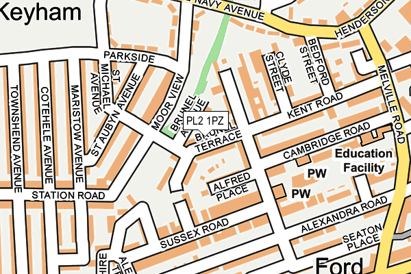 PL2 1PZ map - OS OpenMap – Local (Ordnance Survey)