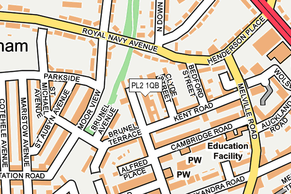 PL2 1QB map - OS OpenMap – Local (Ordnance Survey)