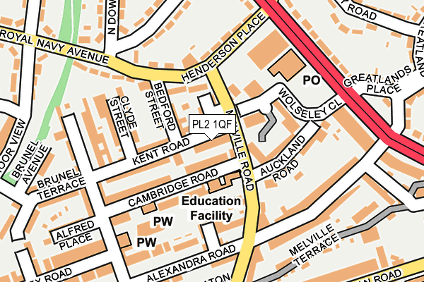 PL2 1QF map - OS OpenMap – Local (Ordnance Survey)