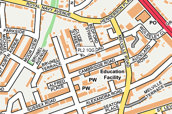 PL2 1QG map - OS OpenMap – Local (Ordnance Survey)