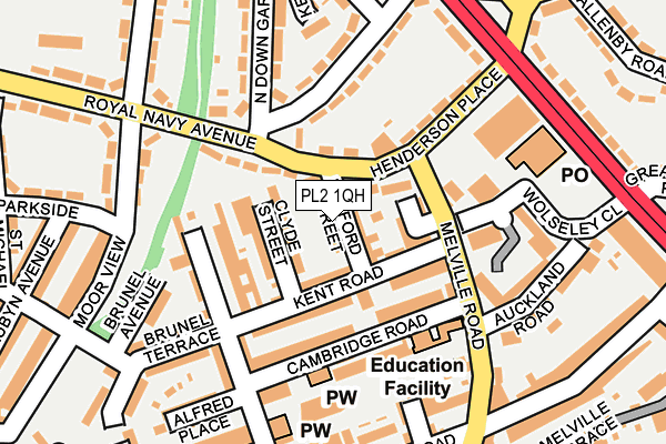 PL2 1QH map - OS OpenMap – Local (Ordnance Survey)