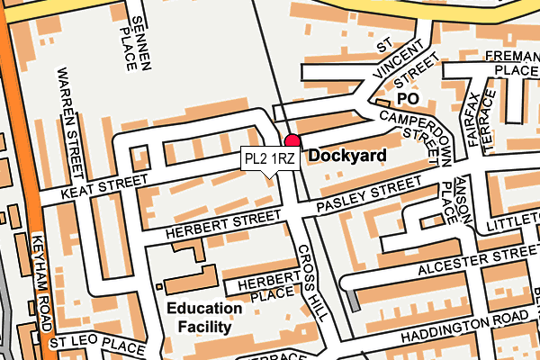 PL2 1RZ map - OS OpenMap – Local (Ordnance Survey)