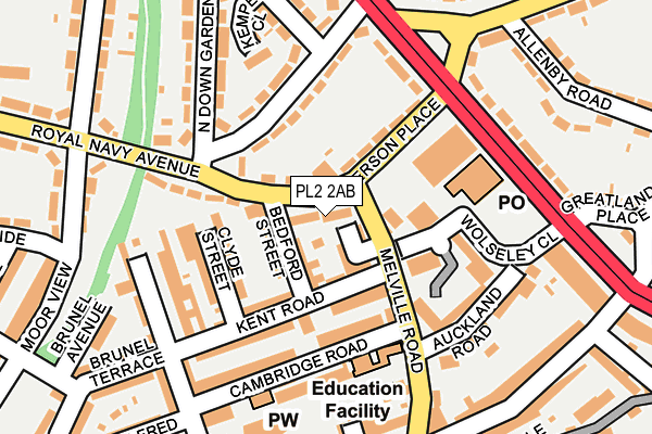 PL2 2AB map - OS OpenMap – Local (Ordnance Survey)