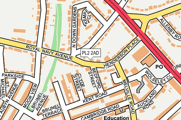 PL2 2AD map - OS OpenMap – Local (Ordnance Survey)